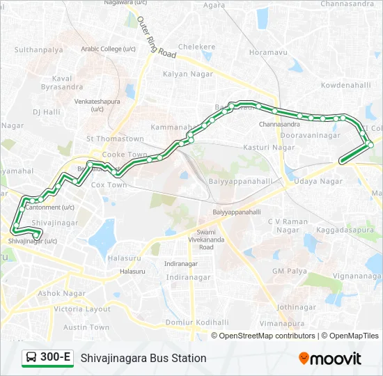 300-E Bus Line Map