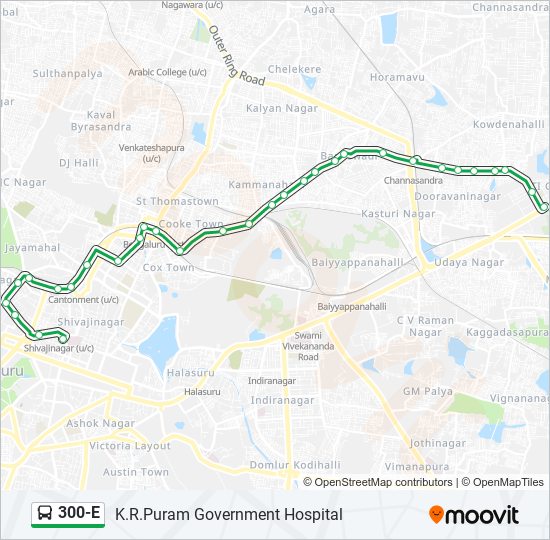 300-E bus Line Map