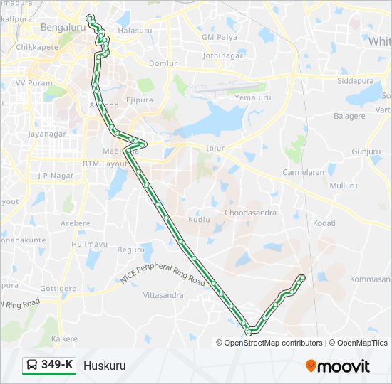 349-K Bus Line Map