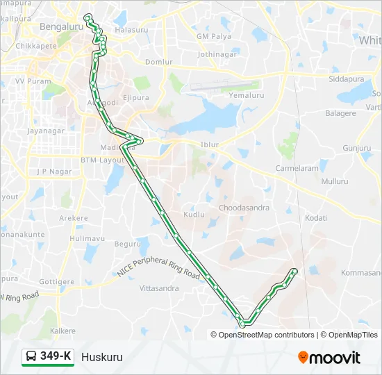 349-K Bus Line Map