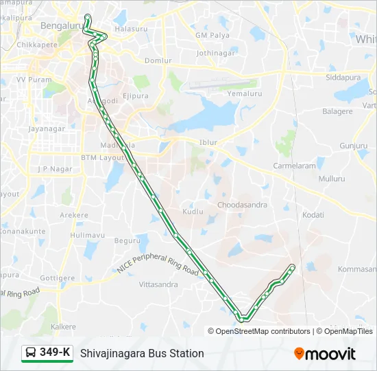 349-K Bus Line Map