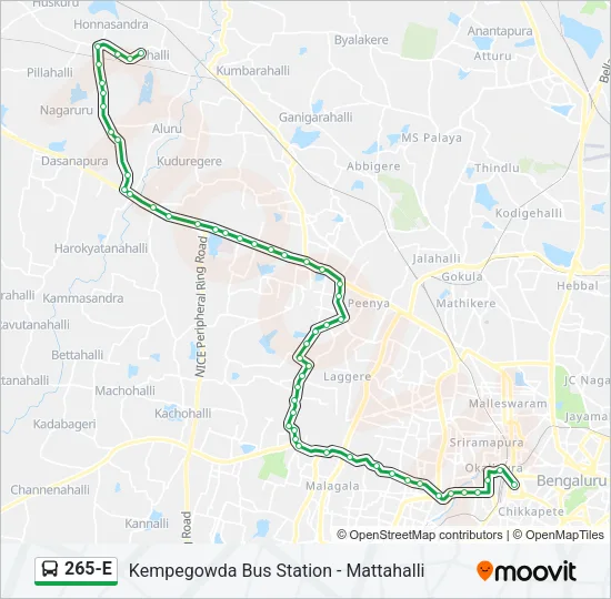 265-E Bus Line Map