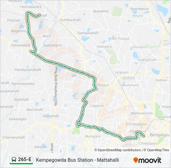 265-E Bus Line Map