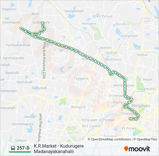 257-D Bus Line Map