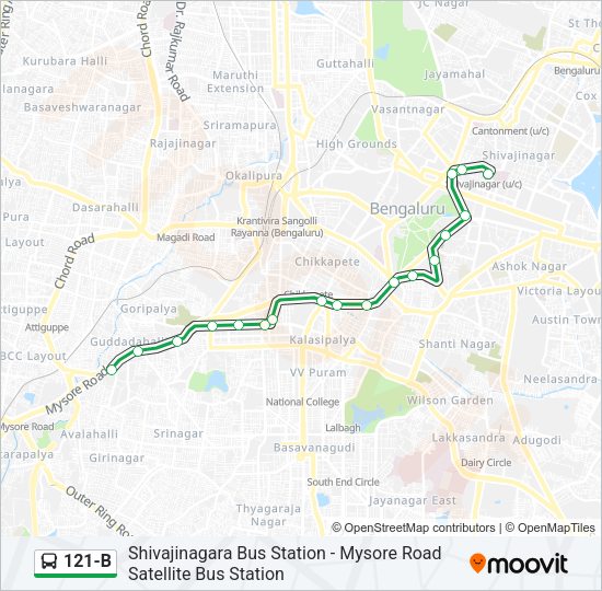 121-B bus Line Map