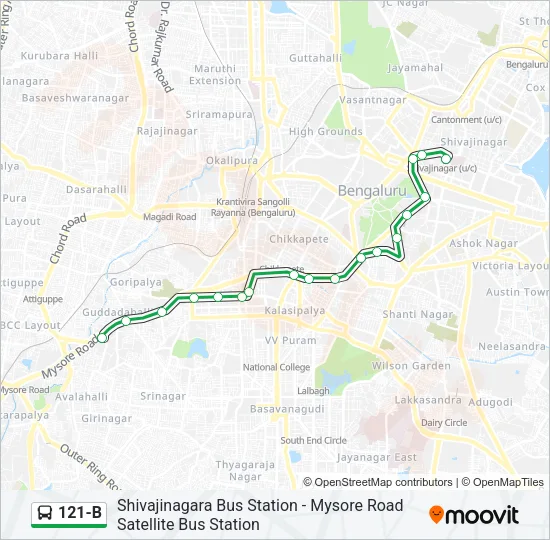 121-B Bus Line Map