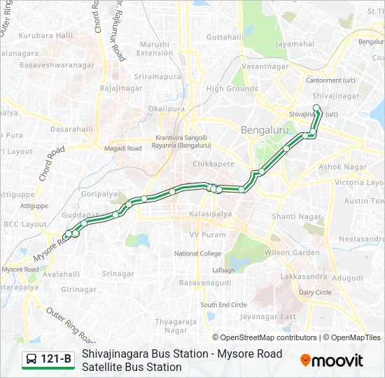 121-B Bus Line Map