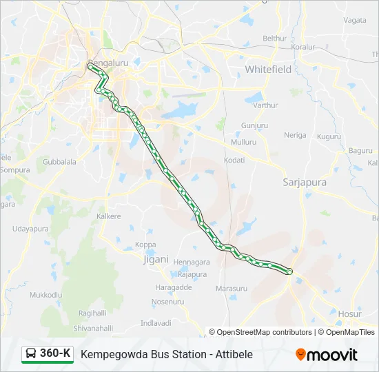 360-K Bus Line Map