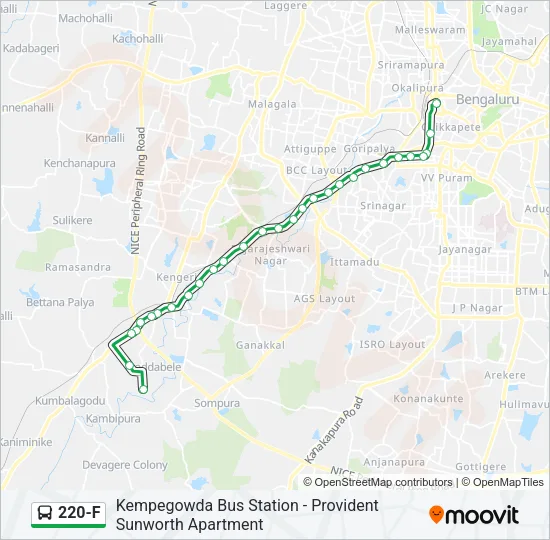 220-F Bus Line Map