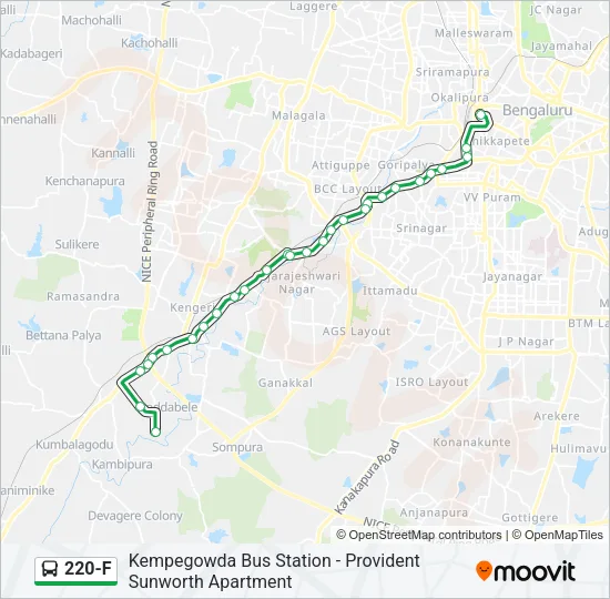 220-F Bus Line Map