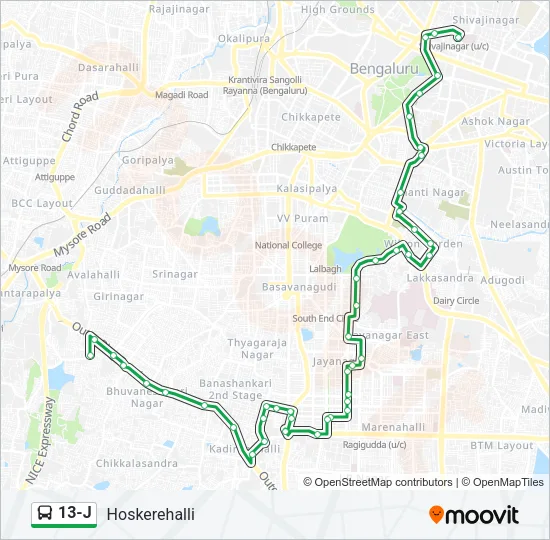 13-J Bus Line Map