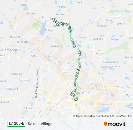 285-E bus Line Map