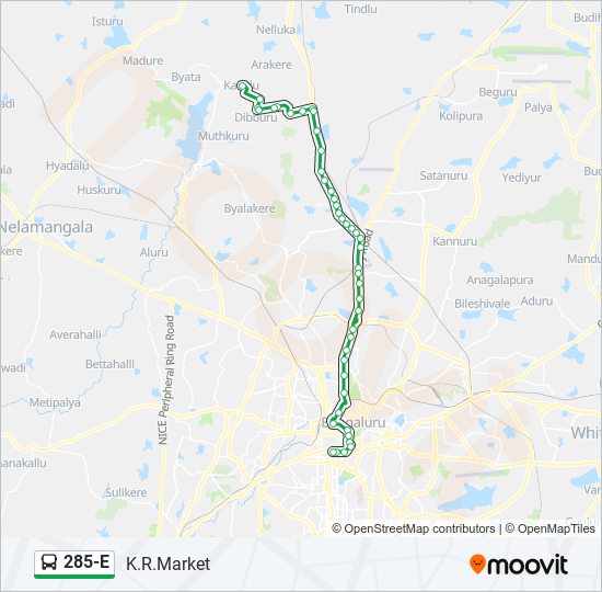 285-E bus Line Map