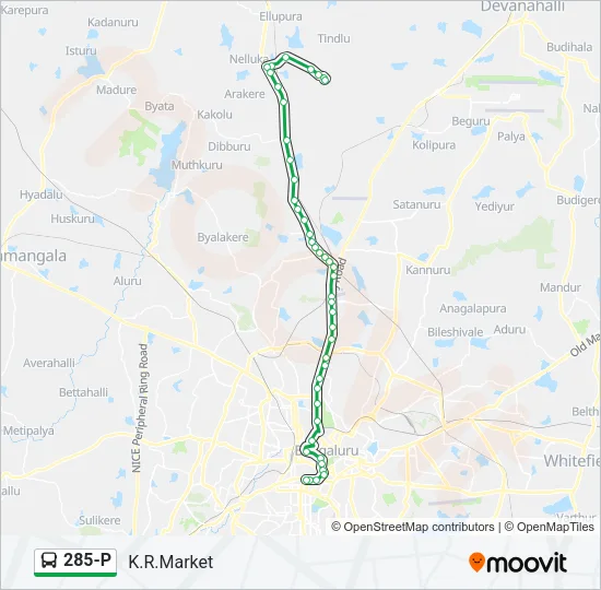 285-P Bus Line Map