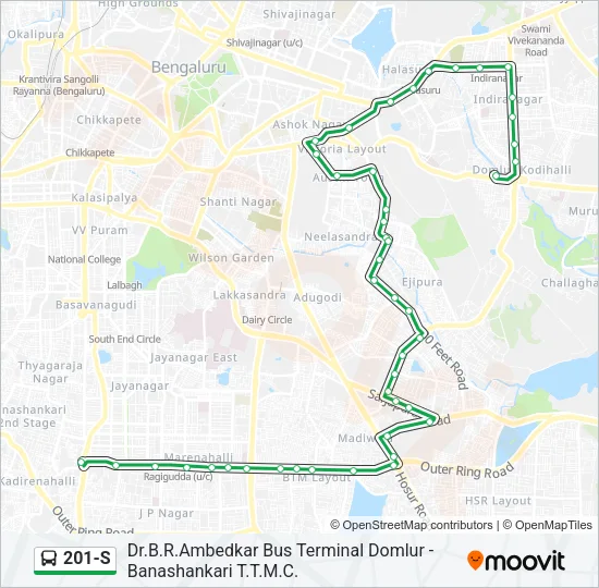 201-S Bus Line Map