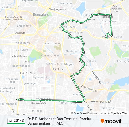 201-S Bus Line Map