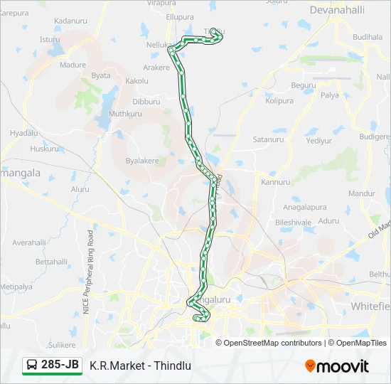 285-JB Bus Line Map