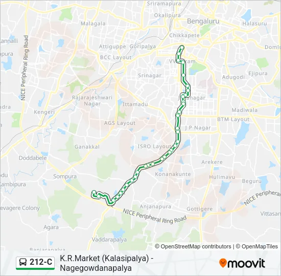 212-C Bus Line Map