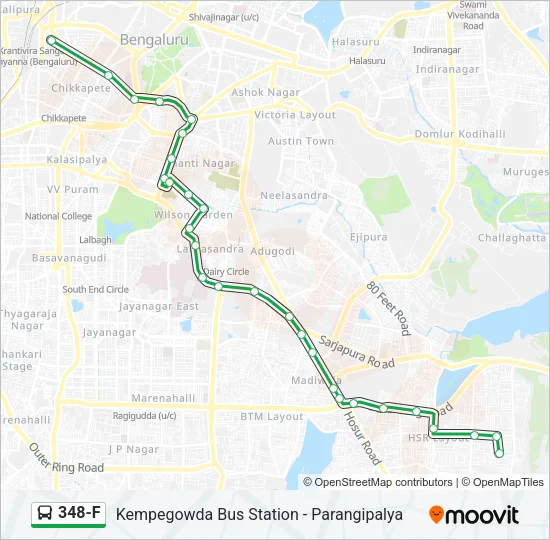 348-F Bus Line Map