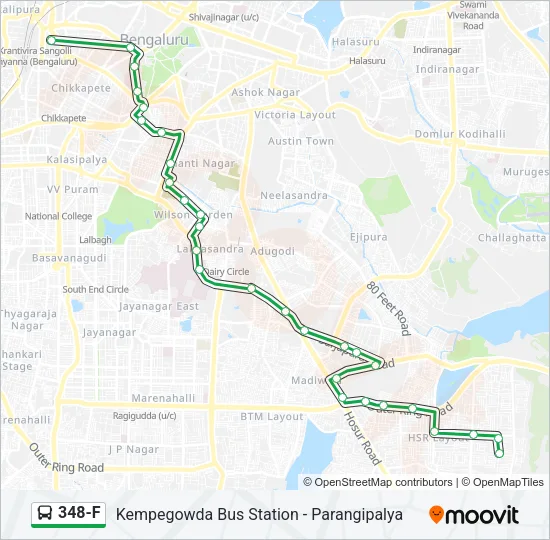 348-F Bus Line Map