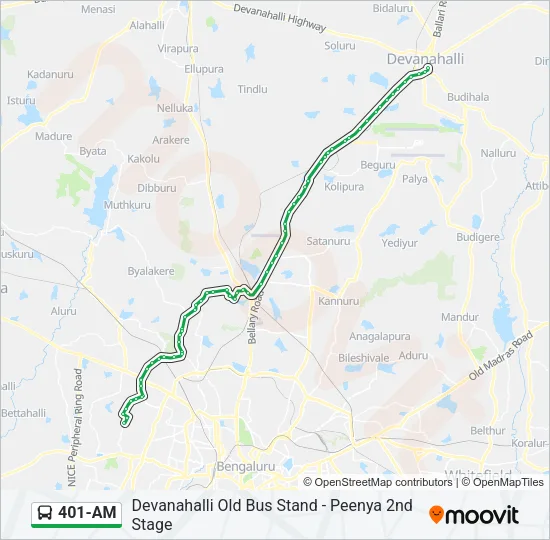 401-AM Bus Line Map