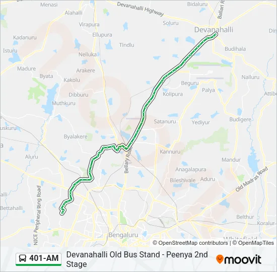 401-AM Bus Line Map
