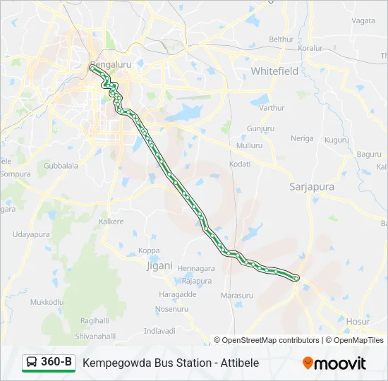 360-B Bus Line Map