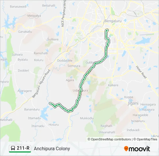 211-R Bus Line Map