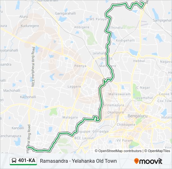 401-KA bus Line Map