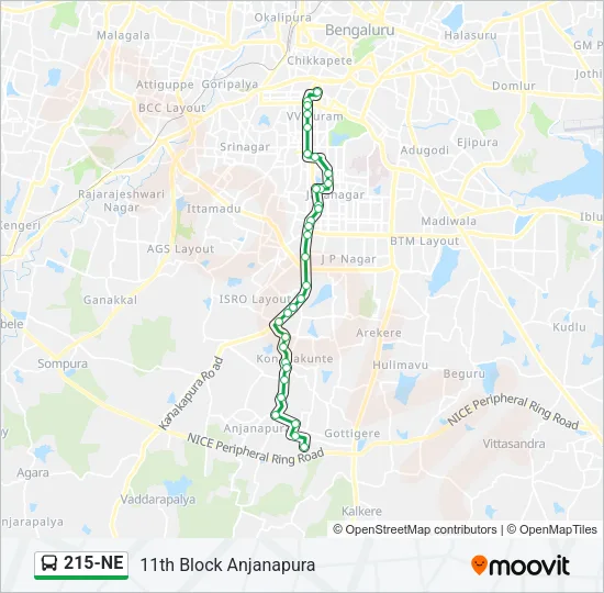 215-NE Bus Line Map