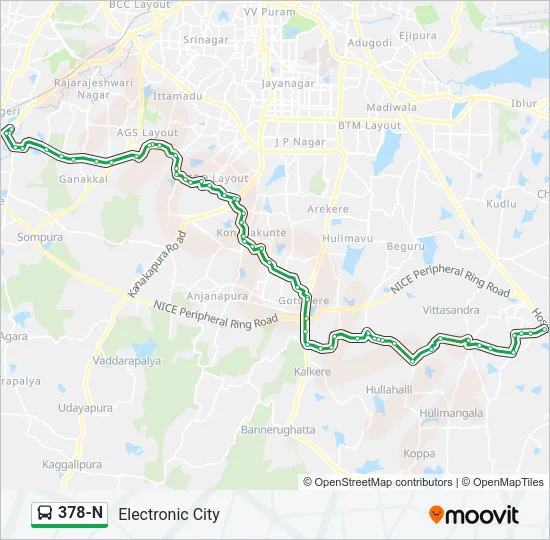 378-N Bus Line Map
