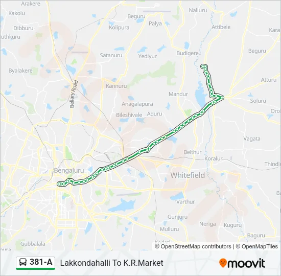 381-A Bus Line Map