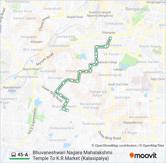 45-A Bus Line Map