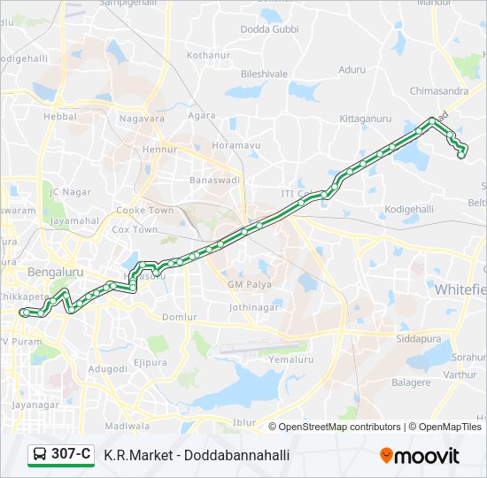 307-C Bus Line Map