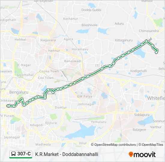307-C Bus Line Map