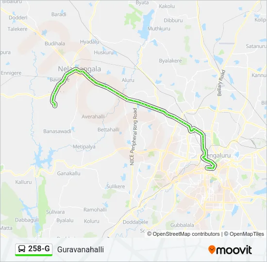 258-G Bus Line Map