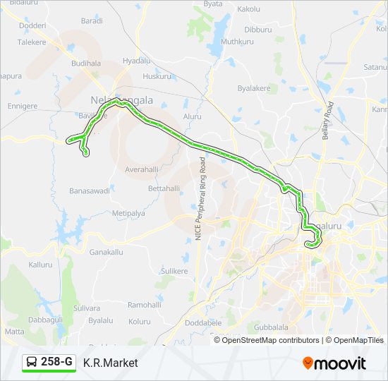 258-G Bus Line Map