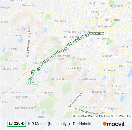 220-D Bus Line Map