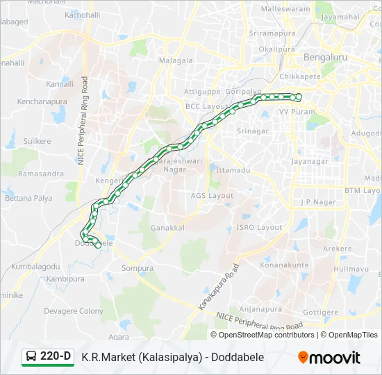 220-D Bus Line Map