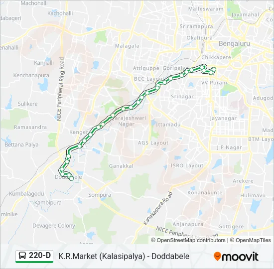 220-D Bus Line Map