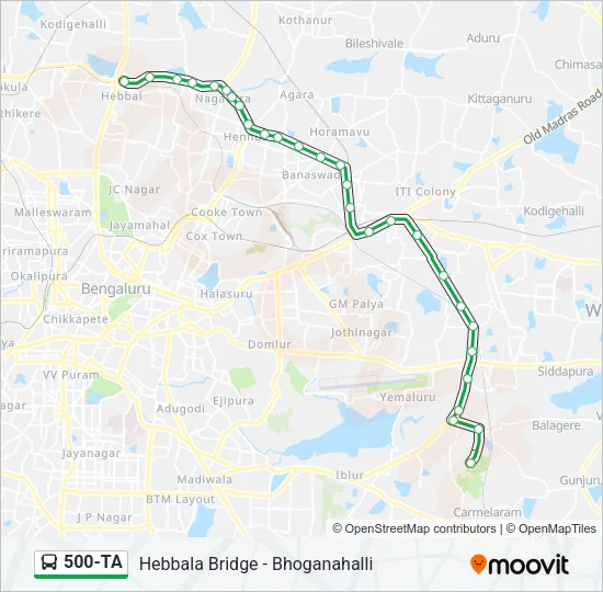 500-TA Bus Line Map