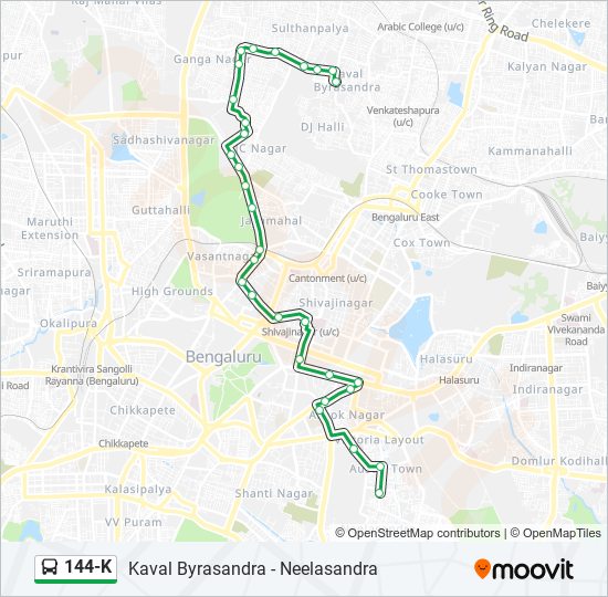 144-K bus Line Map