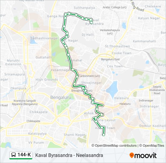 144-K bus Line Map