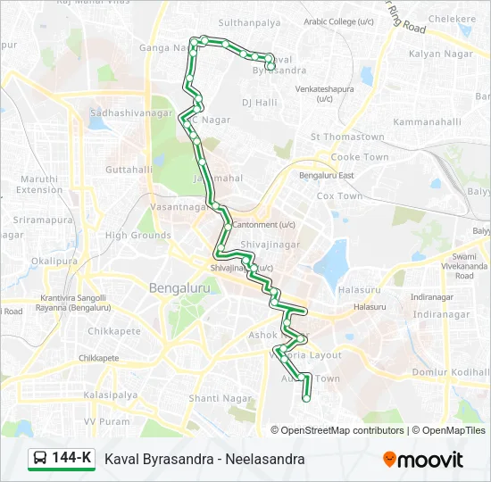 144-K Bus Line Map