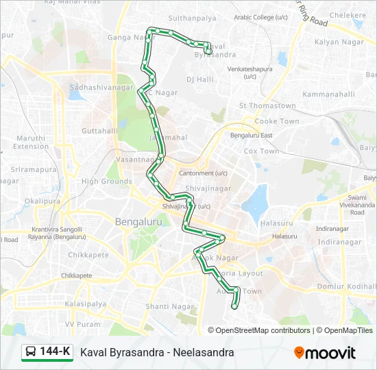 144-K Bus Line Map