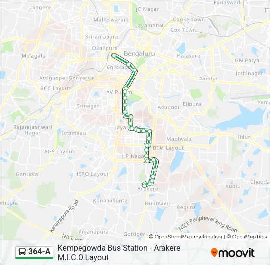 364-A Bus Line Map