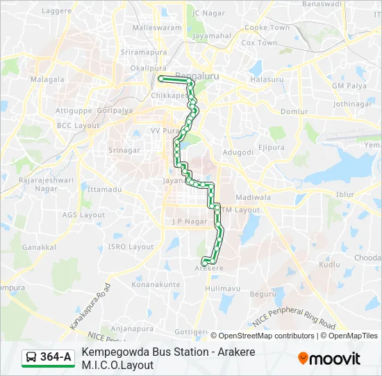 364-A Bus Line Map
