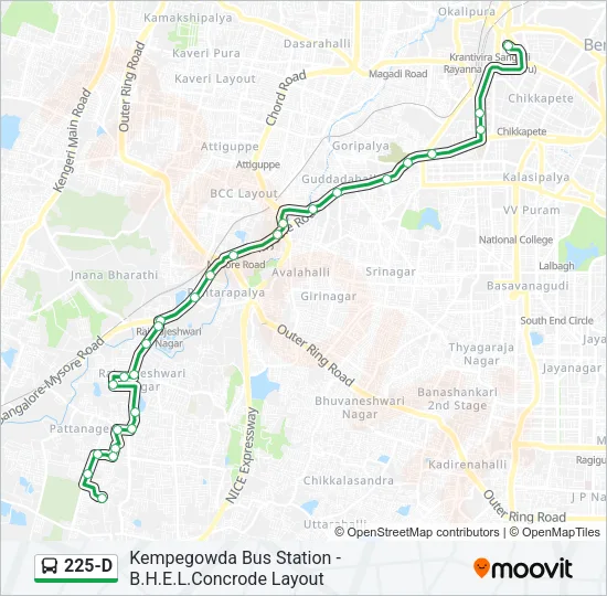 225-D Bus Line Map