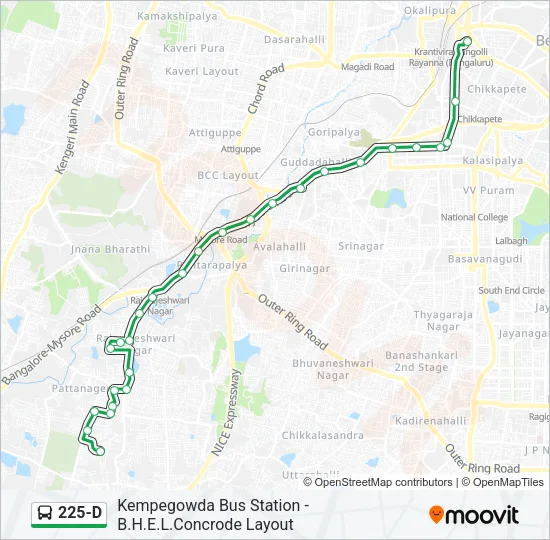 225-D Bus Line Map