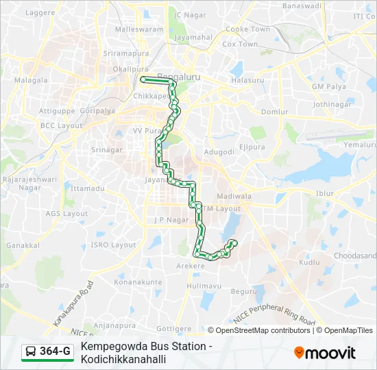 364-G Bus Line Map